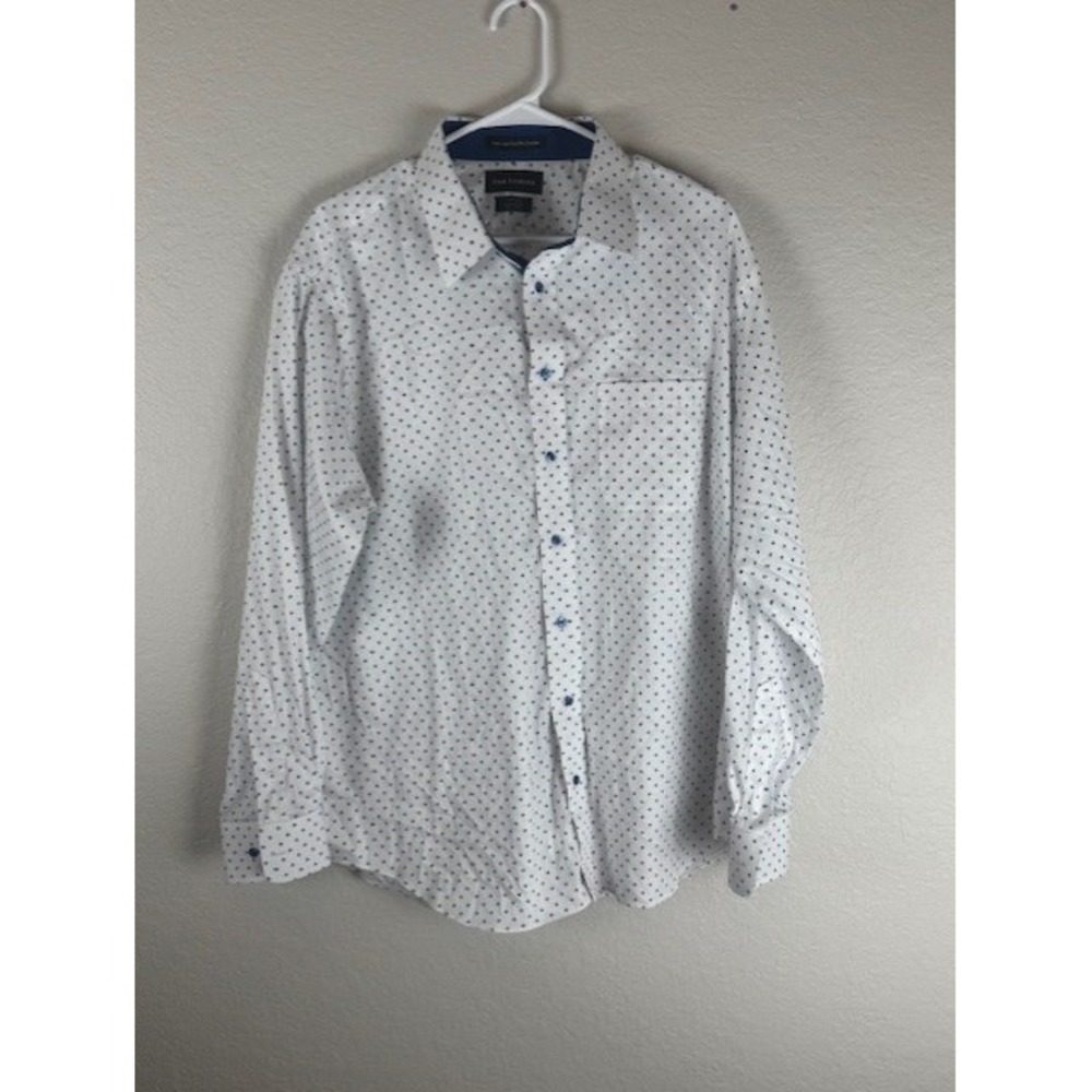 Paul Fredrick Tailored Fit Dress Shirt 17.5 x 35 Non-Iron Two Ply Cotton